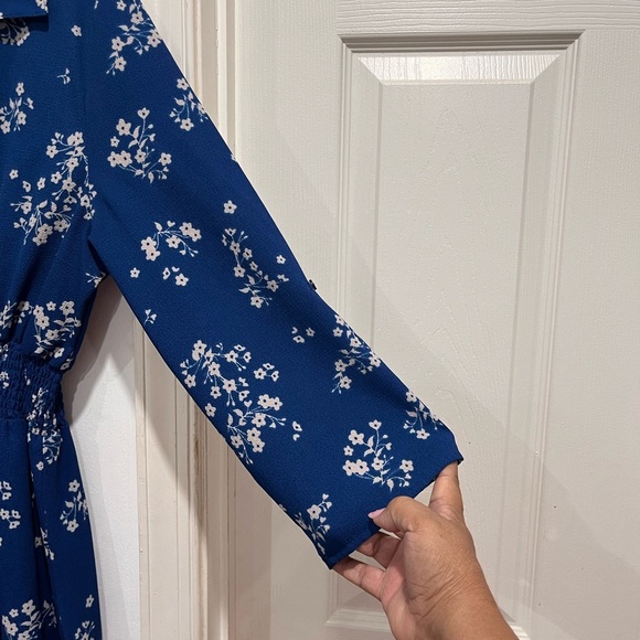 Katella women’s Chic Blue Floral  3/4 Sleeve Dress size xl # 222 - Picture 2 of 8